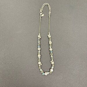 Sorrelli Tennis Necklace - Clear, Blue, Silver & Gray / Smoky Stones